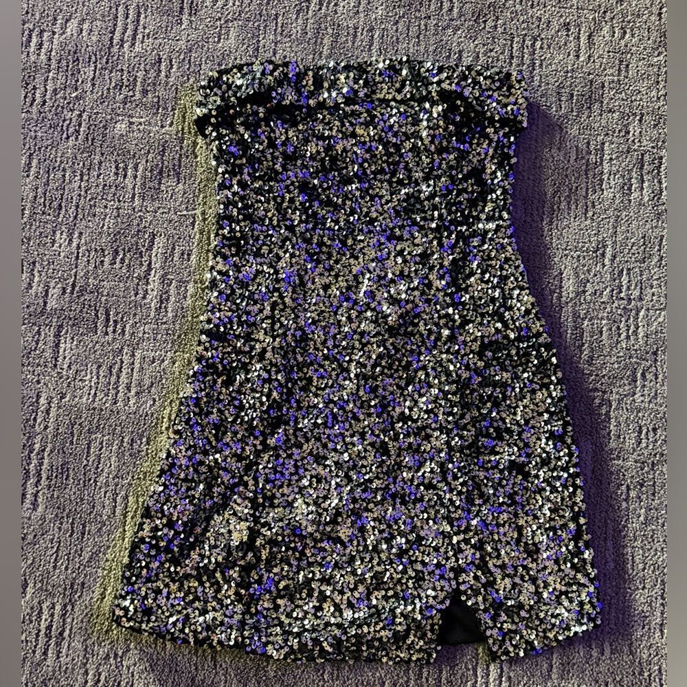 Black Sequin Strapless Dress (Nwot)